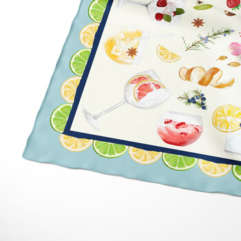 Gin Cocktail Silk Scarf | Gift For Gin Lovers, 3 of 4