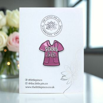 Hospital Scrubs In A Choice Of Colours Enamel Brooch Lapel Pin Badge, Ideal Gift For Doctors, Nurses, Medical Staff, Students And Surgeons, 3 of 9