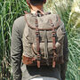 Waxed Canvas Backpack With Large Front Pocket Green, thumbnail 2 of 12