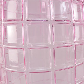 49cm Tall Pink Square Glass Vase, 3 of 4