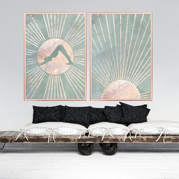 Custom Two Yoga Sun Boho Bohemian Art Prints, 4 of 6