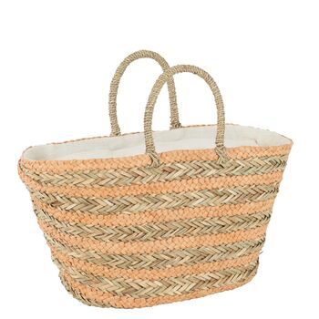 Striped Natural And Orange Plaited Jute Beach Bag, 2 of 6