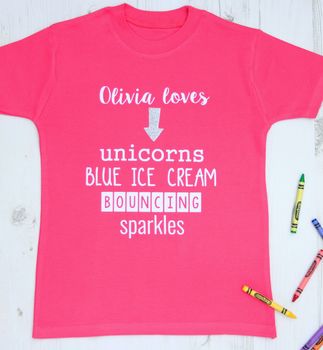 My Favourite Things Personalised Childrens T Shirt, 2 of 4