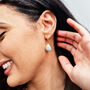 18k Gold Vermeil Plated Aquamarine Wire Earrings, thumbnail 3 of 5