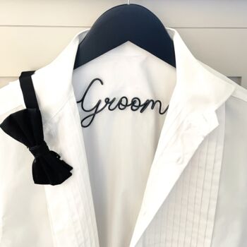 Personalised Wedding Suit Hanger – Groom Gift In Luxury Gift Box, 5 of 9