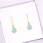 Turquoise Blue Teardrop Leverback Earrings, thumbnail 1 of 4