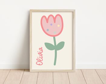 Personalised Affirmation Pink Floral Wall Print Set Of Three, 2 of 5