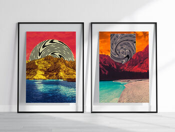 Colourful Spiral Landscape Art Print Set Of Two, 5 of 5