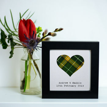 Personalised Wedding Frame With Scottish Tartan Heart, 3 of 4