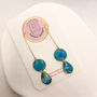 Turquoise Drop Dainty Earrings, Clay And Resin, thumbnail 4 of 10