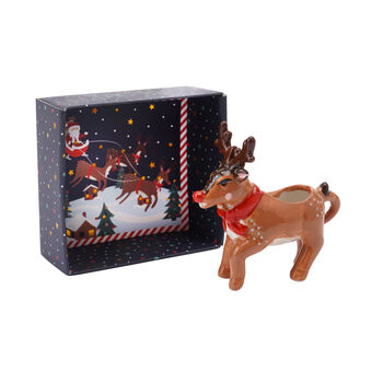 Christmas Rudolph Cream Milk Pourer Jug And Gift Box, 2 of 7