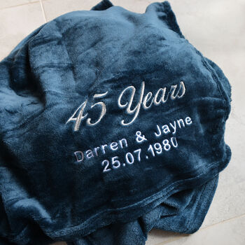 Personalised Sapphire Anniversary 45 Years Married Blanket, 2 of 3