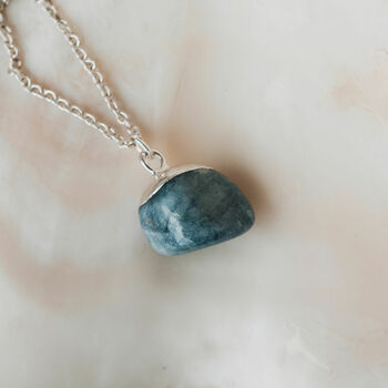 Tiny Single Surprise Tumbled Gemstone Calming Necklace, 2 of 6