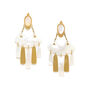 Mother Of Pearls Gold Plated Statement Drop Earrings, thumbnail 3 of 3