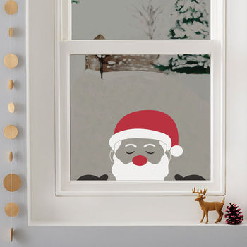 peeping santa window sticker by nutmeg | notonthehighstreet.com