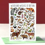 Woodland Wildlife Of Britain Greeting Card, thumbnail 1 of 8