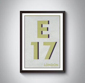 E17 Walthamstow, Leyton London Postcode Art Print, 6 of 9
