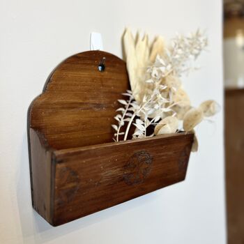 Vintage Wooden Folk Art Wall Pocket / Letter Holder, 5 of 10