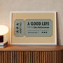 Ticket To A Good Life Personalised Wedding Gift Print, thumbnail 1 of 12