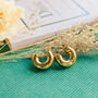 Chunky Gold C Shape Hoop Earrings 30mm Statement Style, thumbnail 6 of 6