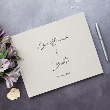 Handwritten Style Personalised Wedding Guest Book, 4 of 5