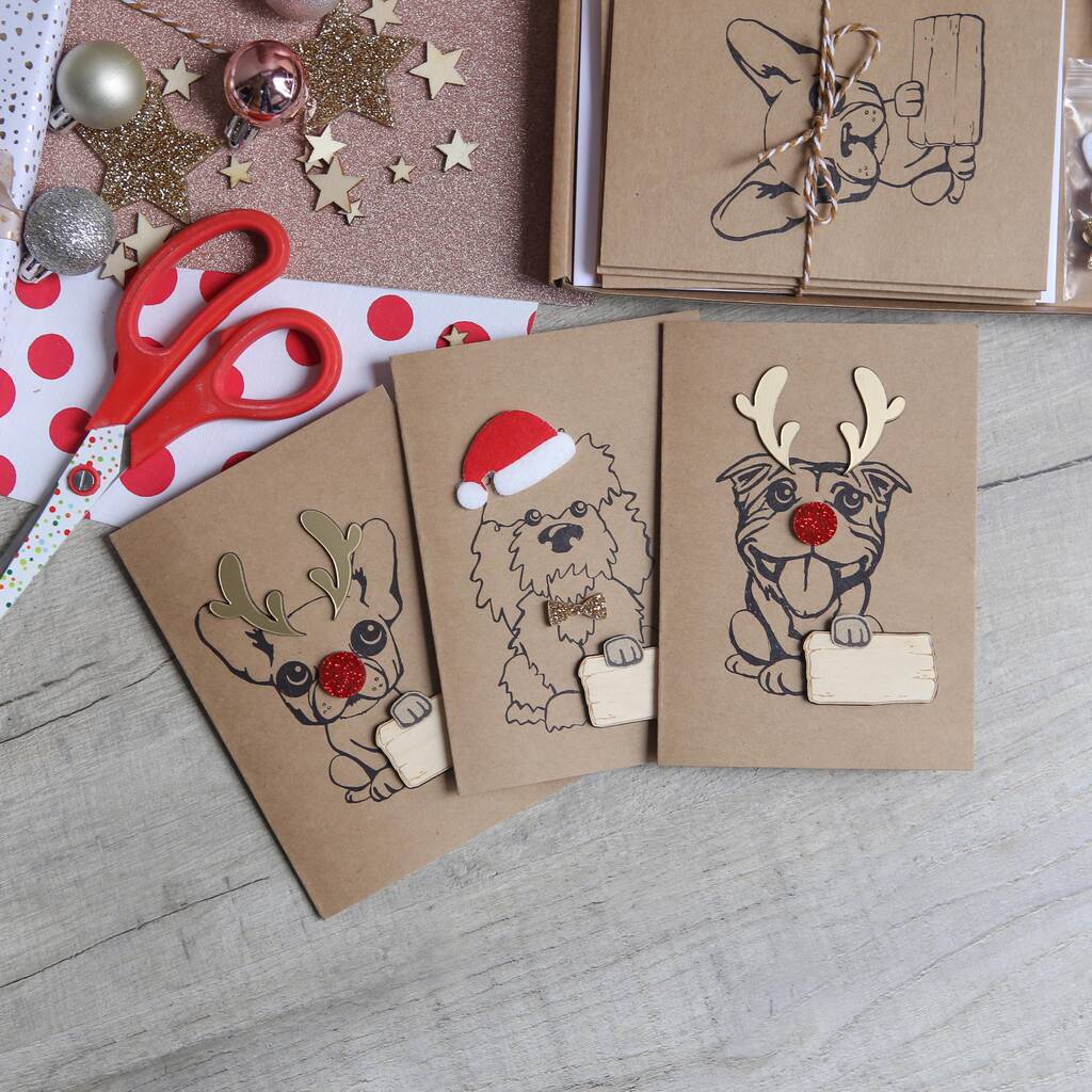 Personalised Dogs Christmas Card Making Kit, 1 of 8