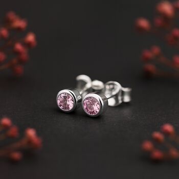 Sterling Silver June Alexandrite Birthstone Stud Earrings, 3 of 6
