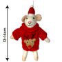 Felt Mouse In Hand Knit Rudolf Jumper Decoration, thumbnail 2 of 3