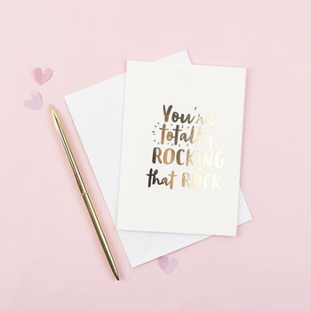 'Totally Rocking That Rock' Engagement Card, 6 of 10