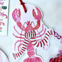 Pack Of Three Bridgerton Lobster Gift Tags, thumbnail 3 of 9