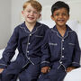 Boy's Personalised Navy Cotton Pyjamas, thumbnail 10 of 10