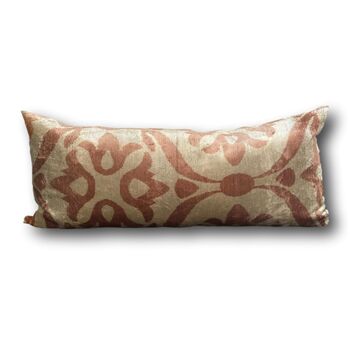 Decorative Pink And Cream Lumbar Velvet Cushion, 2 of 2
