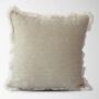 Neutral Woven Cushion Cover With Fringing, thumbnail 1 of 4