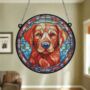 Labrador Red Stained Glass Effect Suncatcher, thumbnail 4 of 6