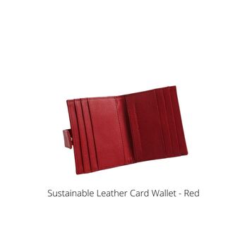 Sustainable Leather Card Wallet, 7 of 9