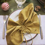 Eloisa Mustard Cotton Napkins With Pleating Channels Set Of Four, thumbnail 1 of 6