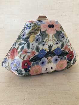 Multicoloured Blue Handcrafted Pearl Floral Clutch Bag, 3 of 10