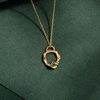 Emerald Gold Vermeil Plated Necklace May Birthstone, 4 of 6