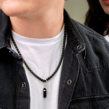 Customisable Unisex Black Box Link Chain Necklace, 3 of 12