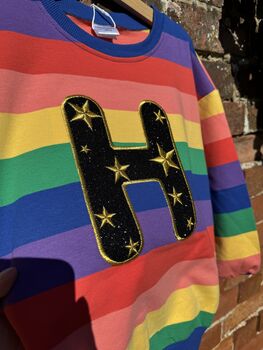Glittery Star Initial / Number Rainbow Jumper, 3 of 3