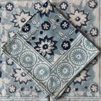 Dining Napkins, Indian Block Print, 18 Inches, 7 of 8