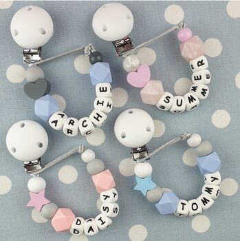 Personalised Dummy Clip Heart Or Star Option, 2 of 11