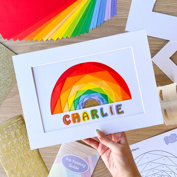 Rainbow Wall Art Craft Kit Personalized | Iris Folding, 2 of 4
