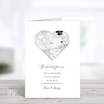Personalised Anniversary Card, First Anniversary, Map Location Card, 3 of 4