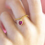 Chain Slider Ring With Heart Birthstone Charm, thumbnail 1 of 9