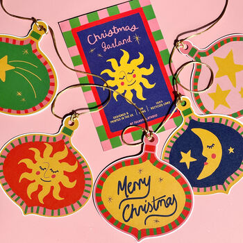 Illustrated Celestial Christmas Bauble Garland, 2 of 11