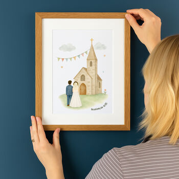 Church Wedding Personalised Fine Art Print, 2 of 8