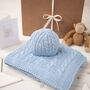 Baby Boys And Girls Cable Blanket And Hat Gift Set, thumbnail 4 of 12