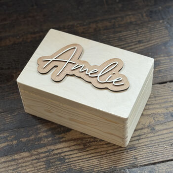 Personalised Layered Name Memory/Treasure/Storage Box, 3 of 6