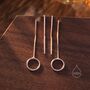 Sterling Silver Open Circle Ear Threaders, thumbnail 7 of 11
